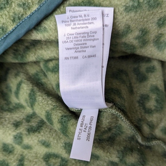 J. Crew Quilted Sherpa Fleece Women Snap Button Neck Green Pullover NEW - Picture 9 of 13